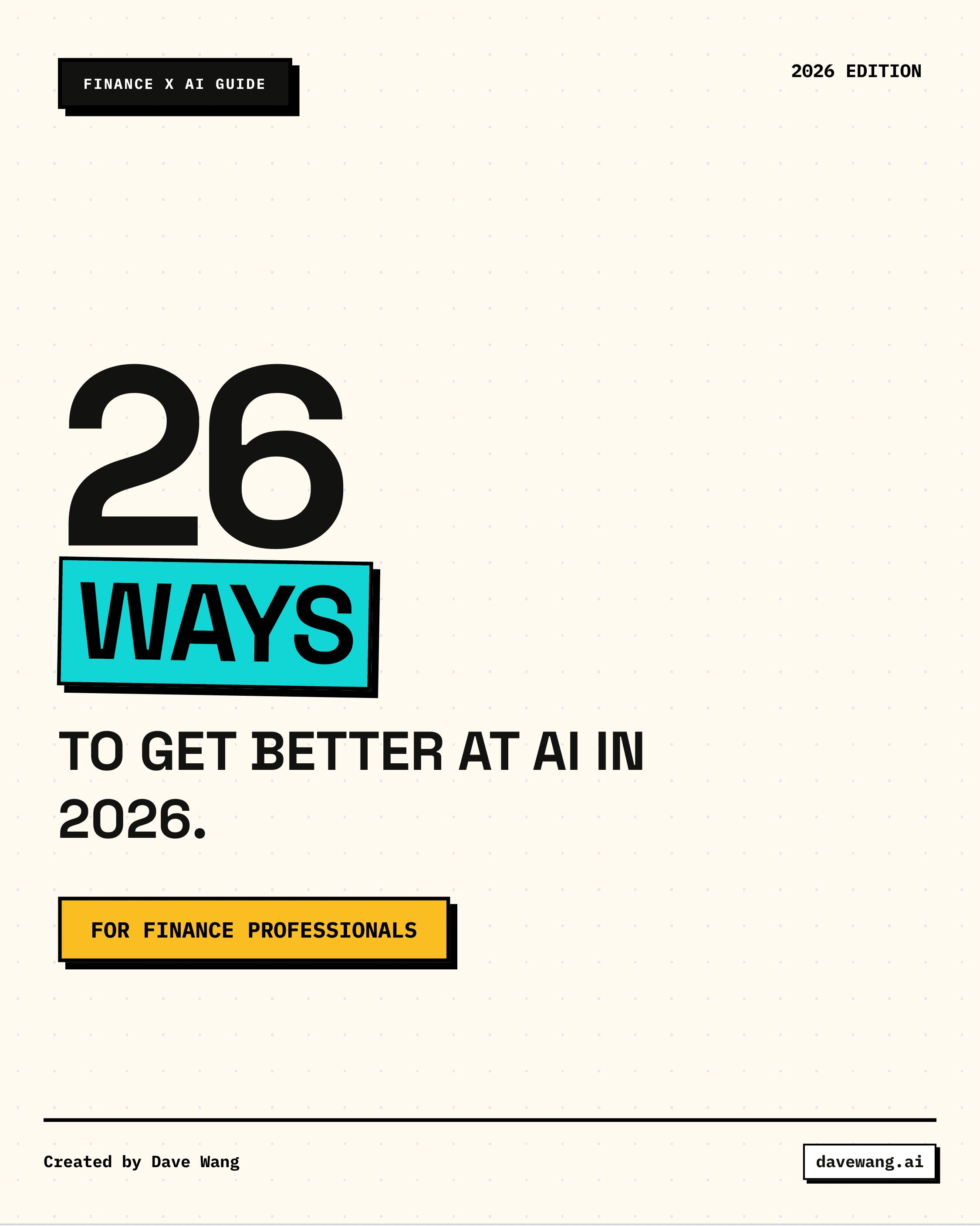 26 Ways to Get Better at AI in 2026 (For Finance Professionals)
