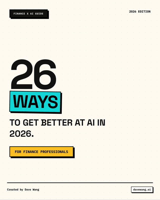 26 Ways to Get Better at AI in 2026 (For Finance Professionals)