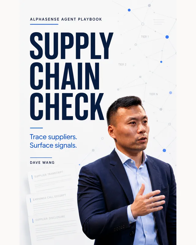 AlphaSense Supply Chain Check Agent