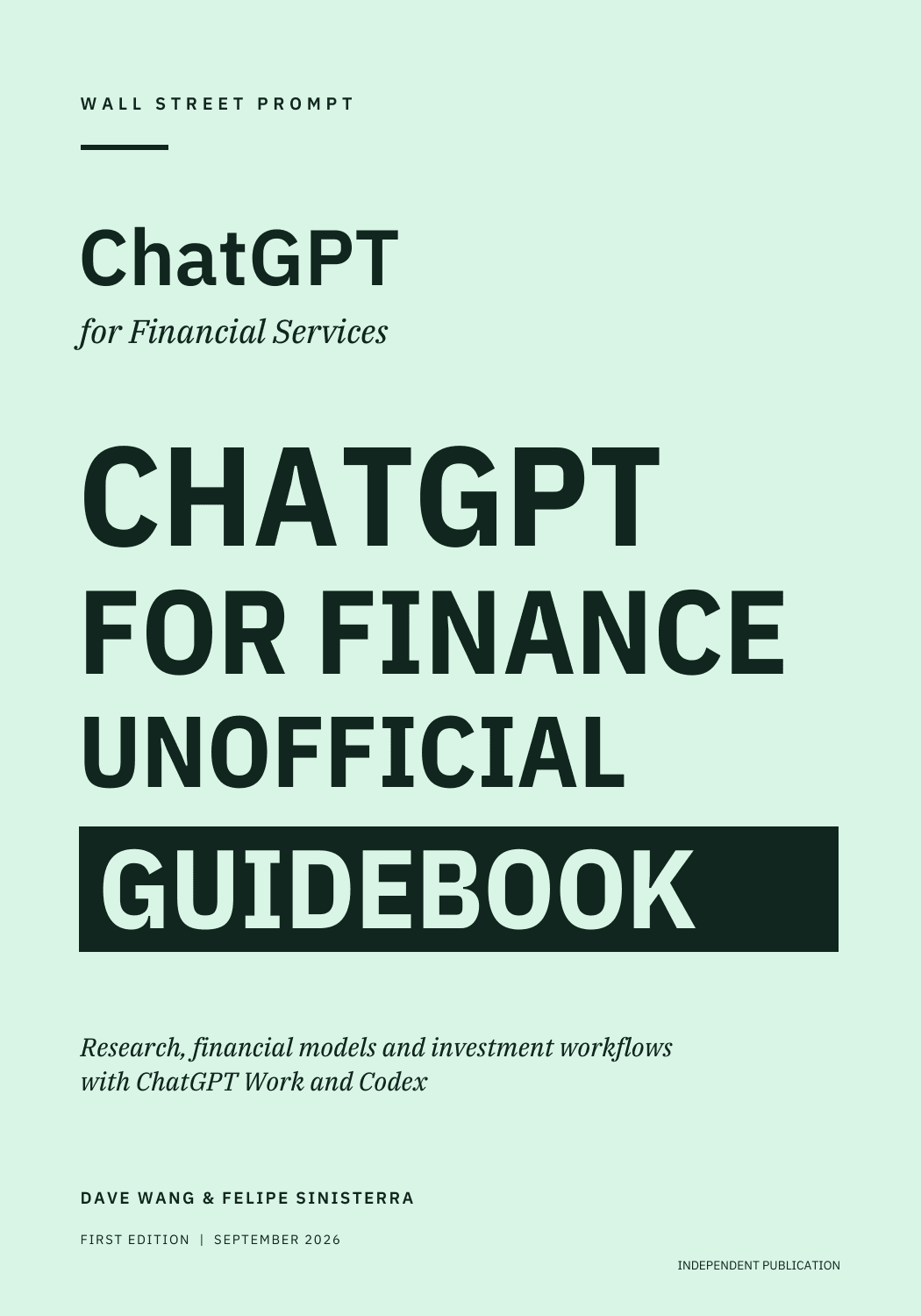 ChatGPT for Finance Unofficial Guidebook