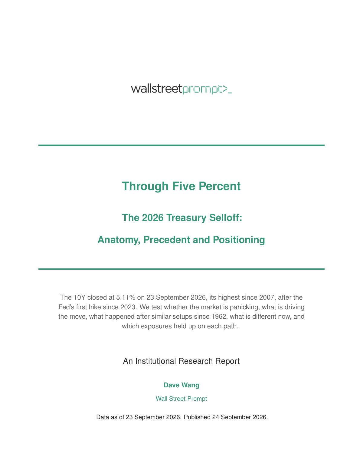 Through Five Percent: The 2026 Treasury Selloff
