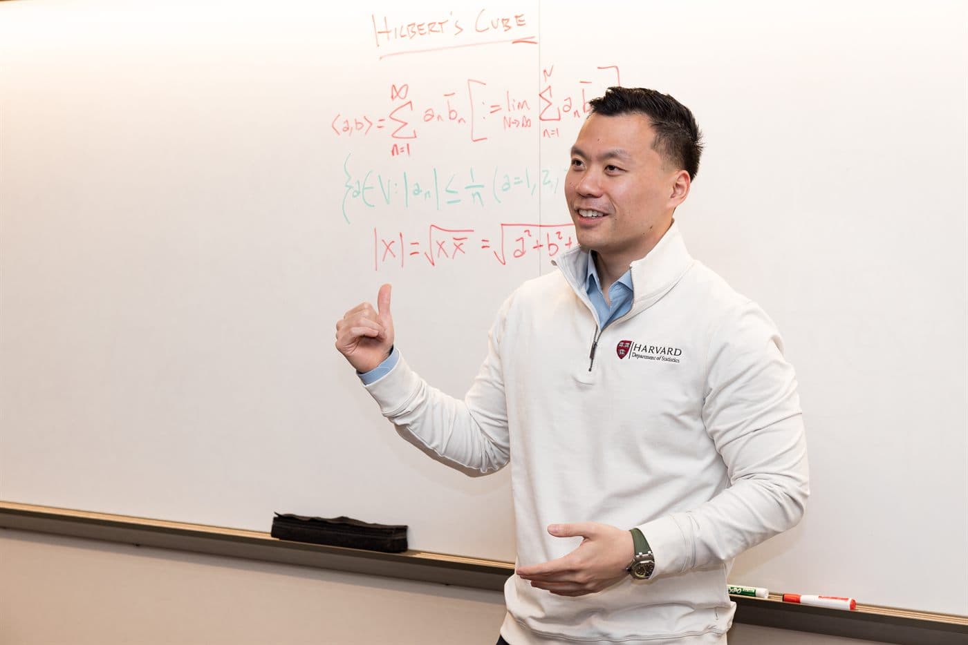 Dave Wang teaching at the Harvard Department of Statistics